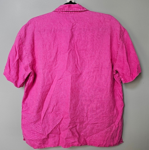 Rails Women's Linen Raspberry Pink Short-Sleeve Mackinley Button-Down Shirt, S - Picture 7 of 14